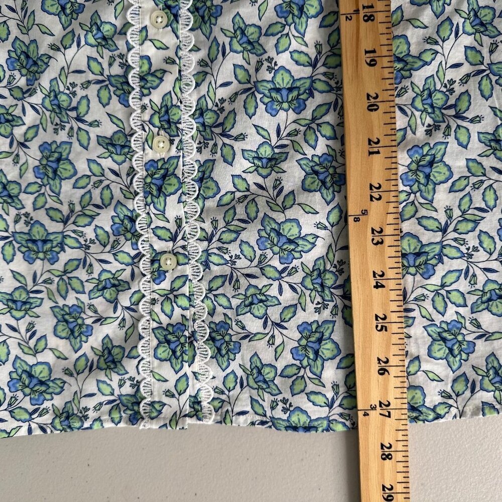 Talbots Lace Trim Top Floral Sz XL Petite Button‎ Up - Picture 7 of 11